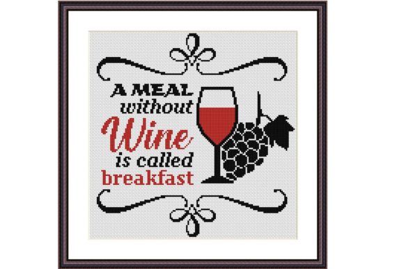 A Meal Without Wine: A Simple & Charming Cross Stitch Pattern