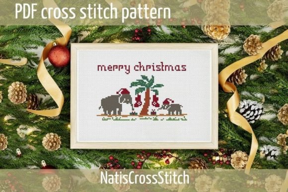 Elephants Christmas Cross Stitch Pattern: Holiday Design Review