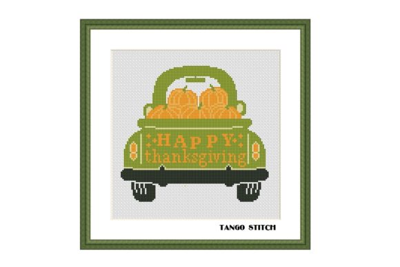 Evaluating Happy Thanksgiving Pumpkins Cross Stitch for Business Merchandise