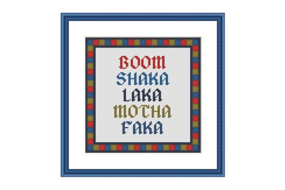 Evaluating the Boom Funny Colorful Cross Stitch Pattern