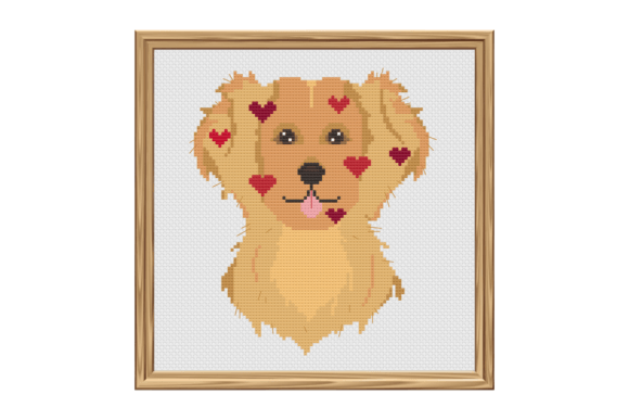 Happy Golden Retriever Hearts Cross Stitch Review
