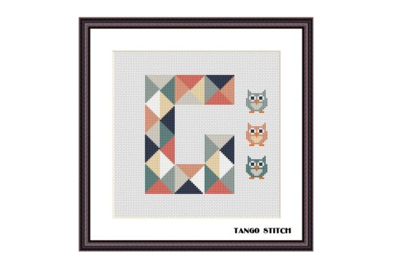Letter G and Cute Owls Cross Stitch: A Designer's Review