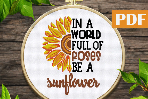 Testing the Sunflower Cross Stitch Pattern PDF for Gifts